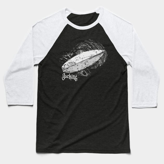 Surfboard Baseball T-Shirt by ColchesterArt
